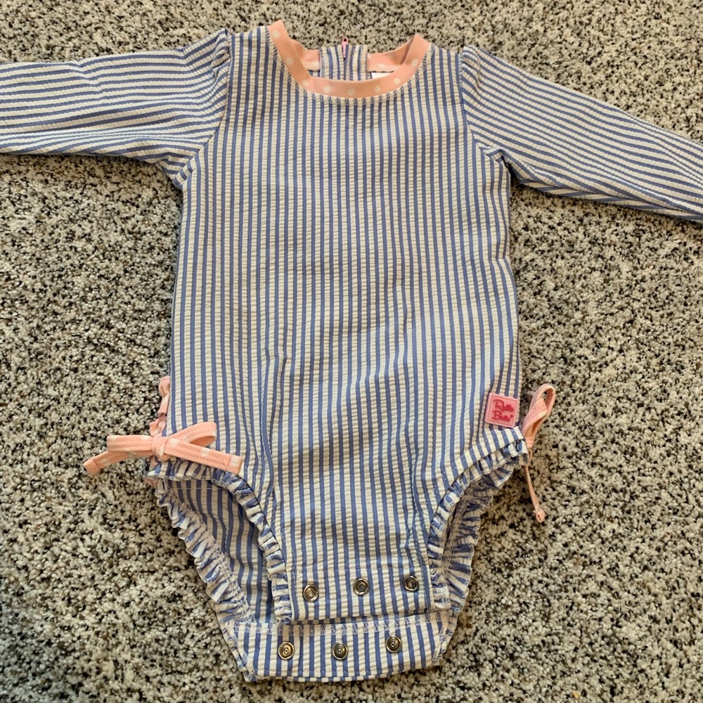 Ruffle Butts Infant Rash-guard - size 6-12 months.